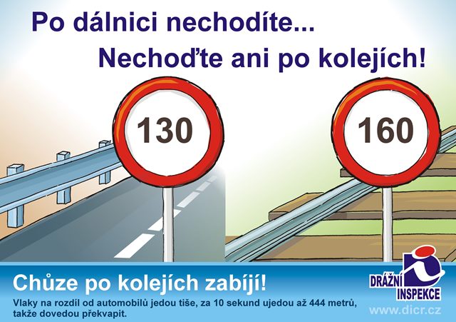 Kampaň Drážní inspekce - dálnice